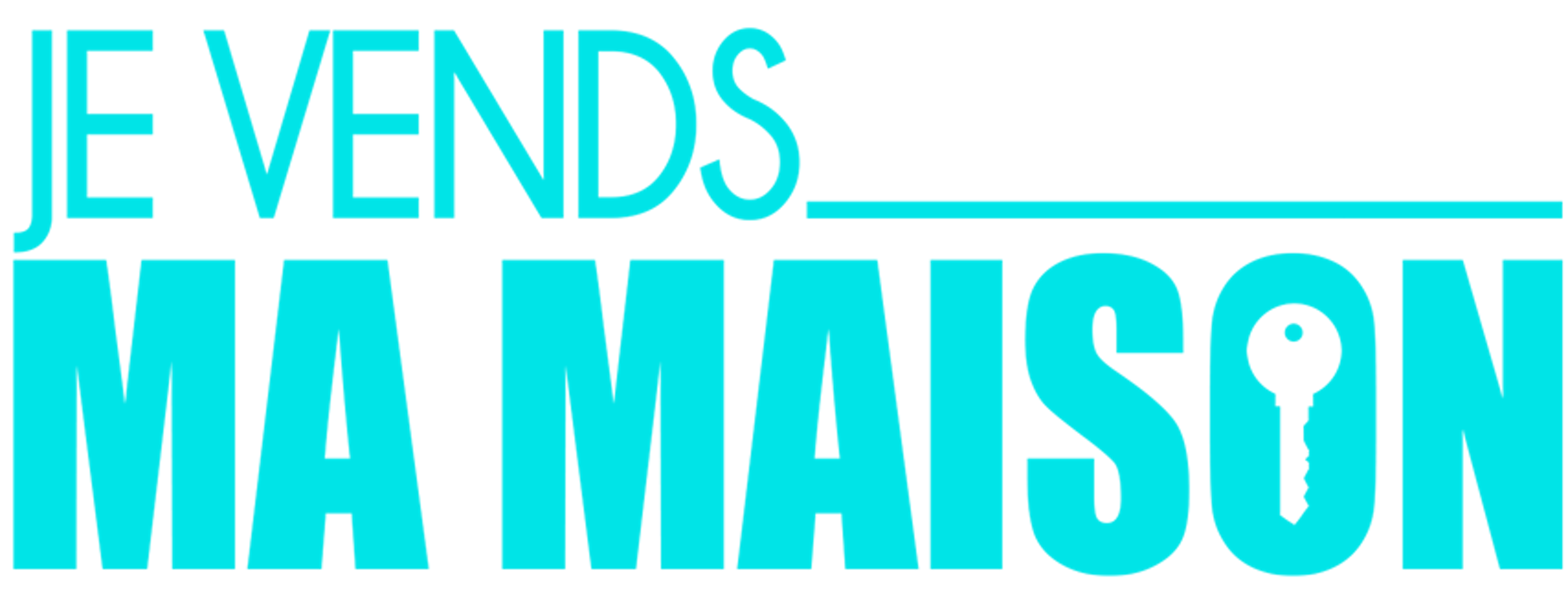 Je Vends Ma Maison's logo, a RTL TVI show in co-production with We Invest. The logo is blue with a key in the middle of the O of "Maison".