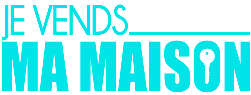Je Vends Ma Maison's logo, a RTL TVI show in co-production with We Invest. The logo is blue with a key in the middle of the O of "Maison".