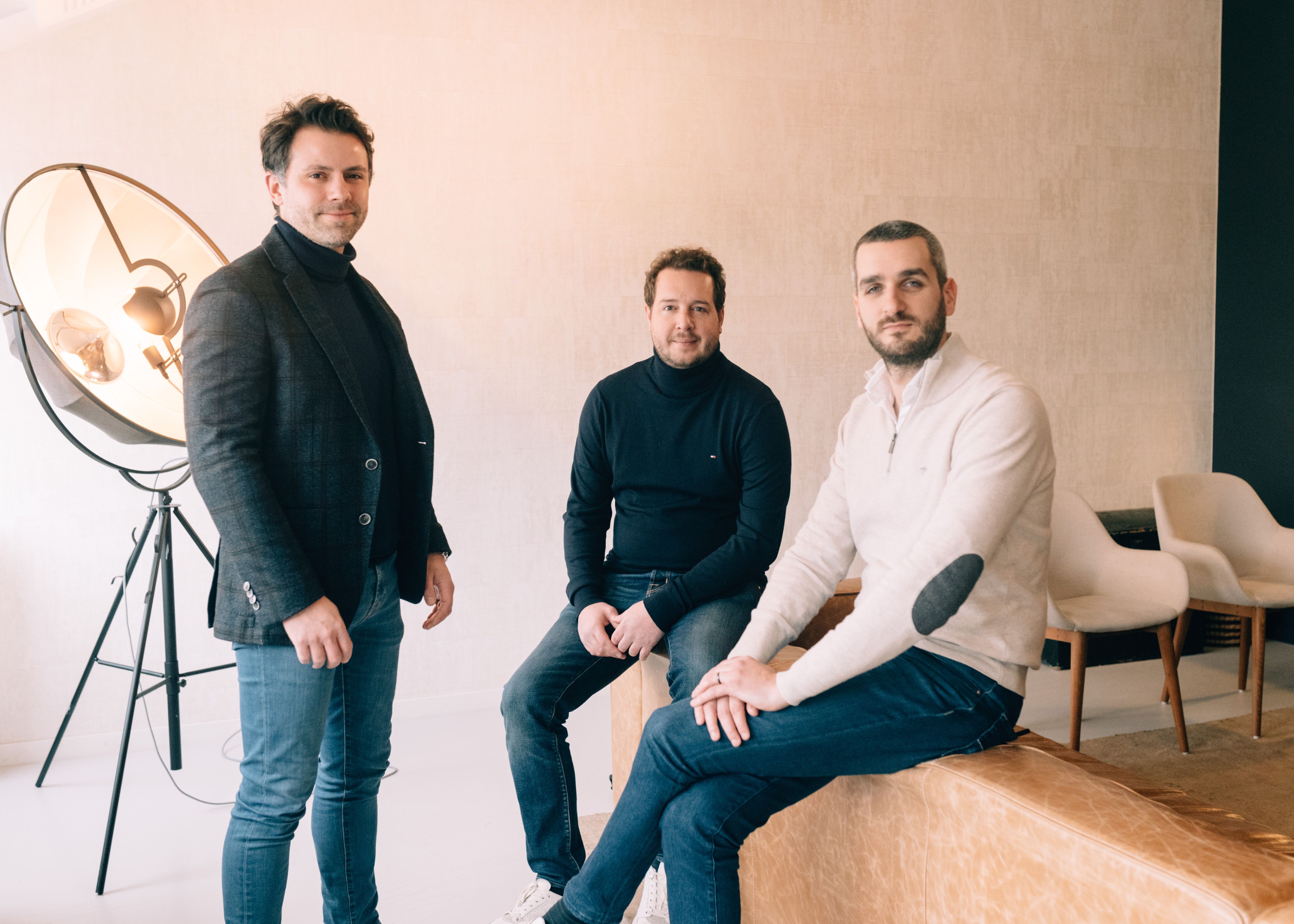 Julien Dessart, John Aendekerk et Mathieu Collin, directeurs de l'agence immobilière We Invest Liège